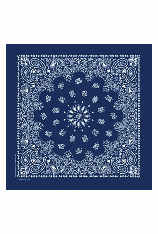 Navy Paisley Bandana – 100 % Bomull