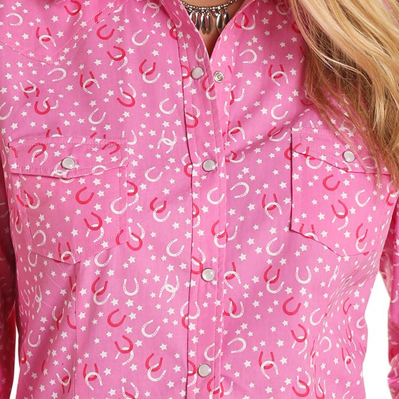 Panhandle Hot Pink Horseshoe Skjorte