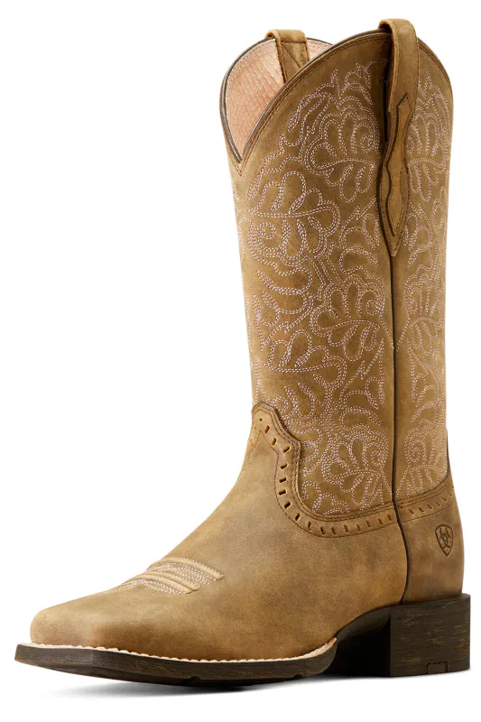 Round Up Remuda Wide Square Toe Western Boots – Brown Bomber
