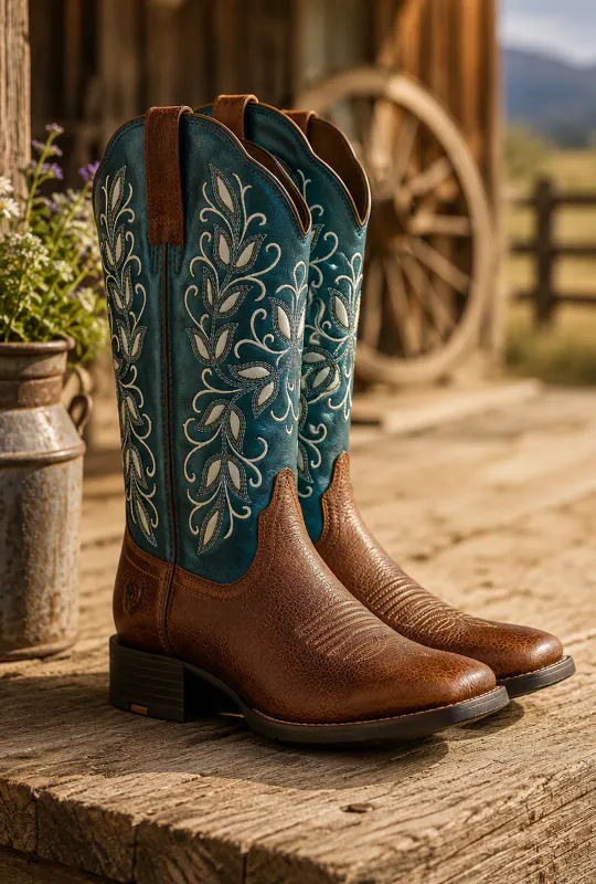 Round Up Holly Wide Square Toe Western Boots – Dame