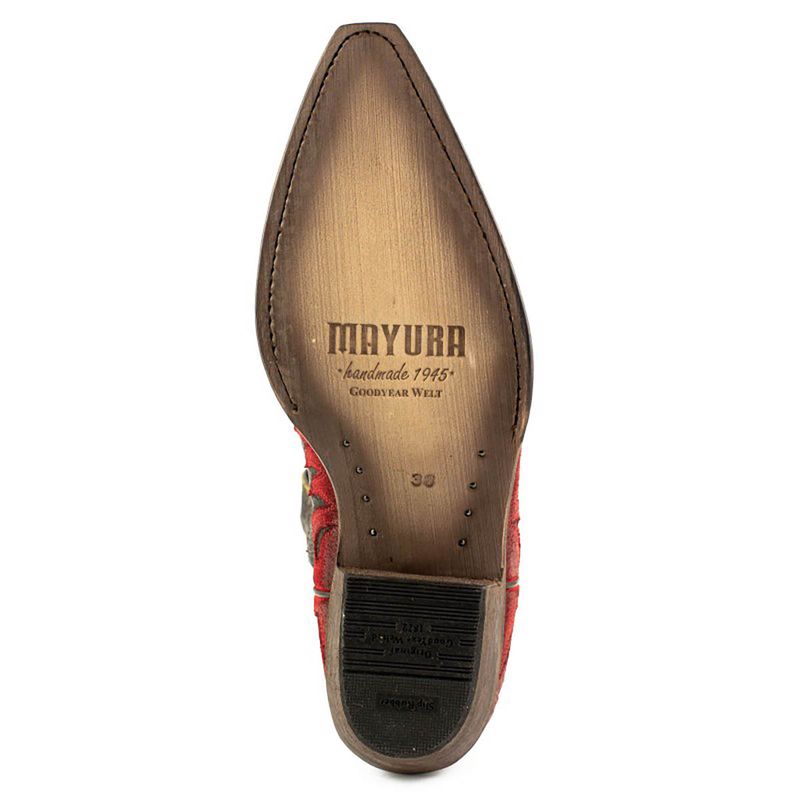 Mayura 2567 Cowboy Boots i Rødt Rustikt Skinn