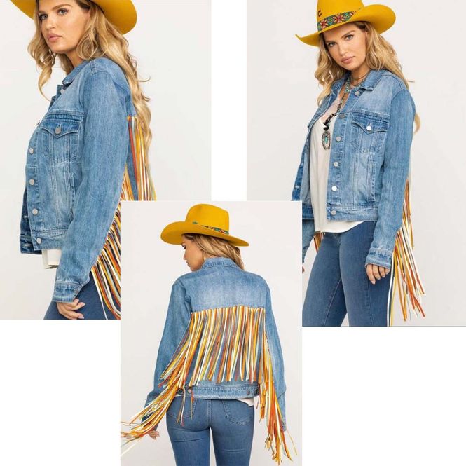 Hovedbilde Dongerijakke med frynser