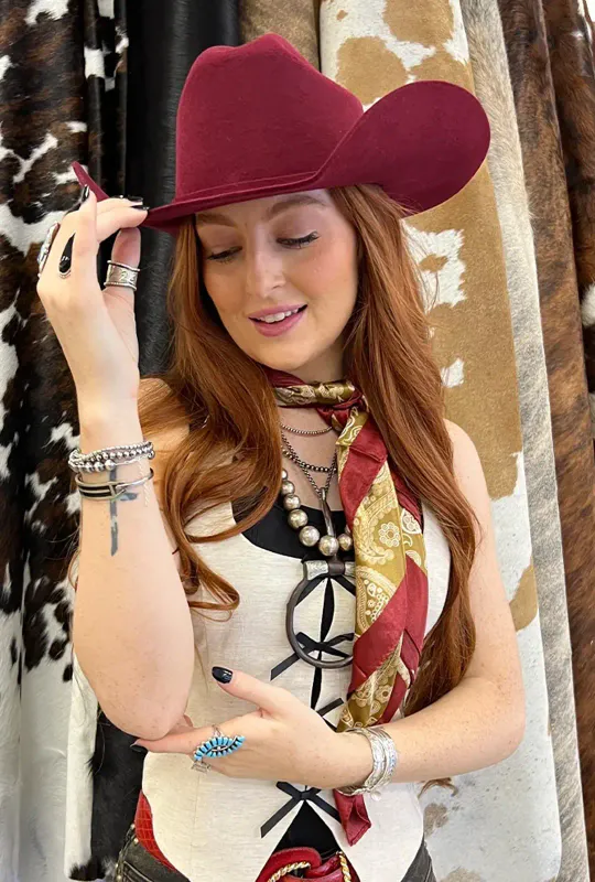 Cattleman Burgundy Cowboyhatt