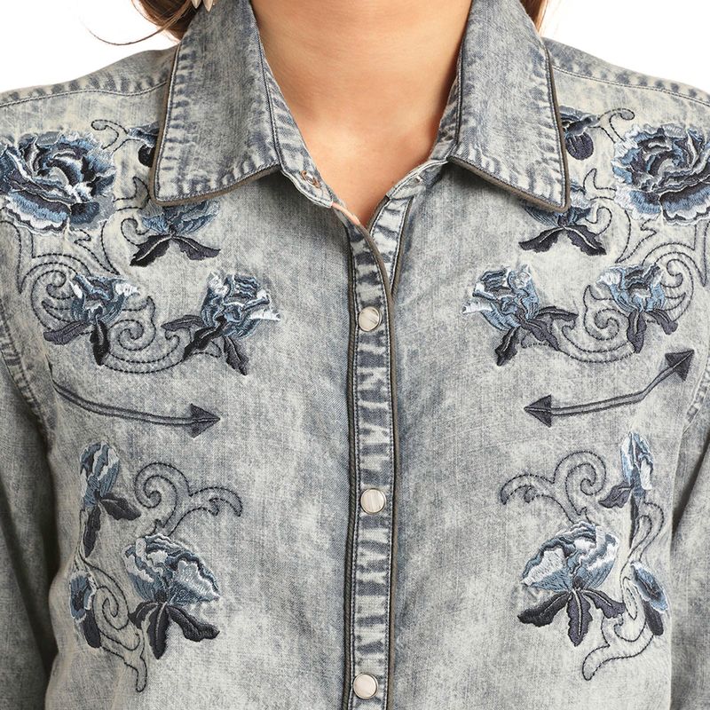 Rock & Roll Cowgirl Denim Bluse