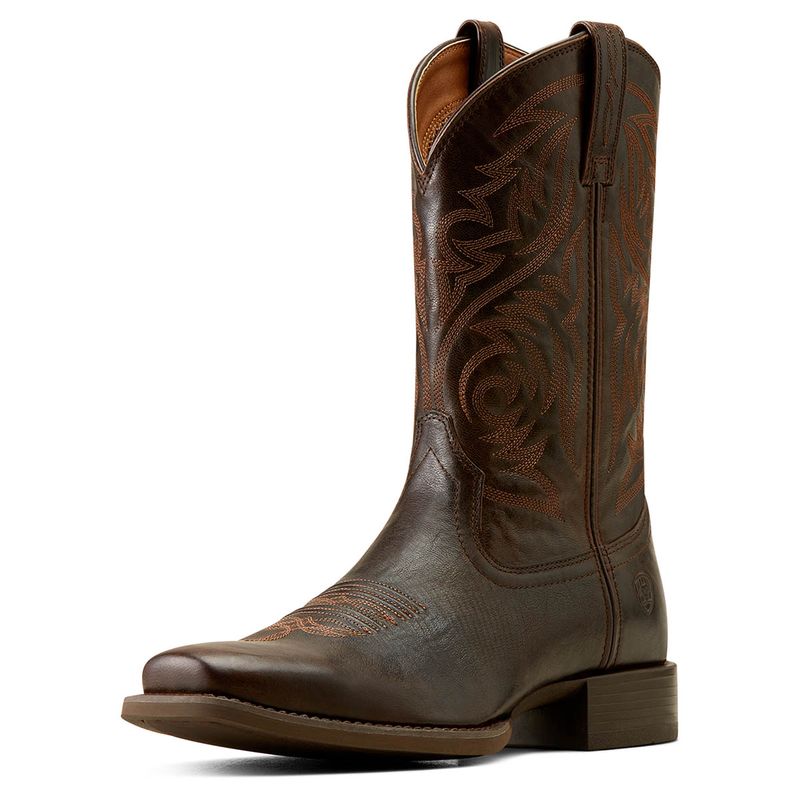 Ariat Sport Herdsman Western Boots - Burnished Brown
