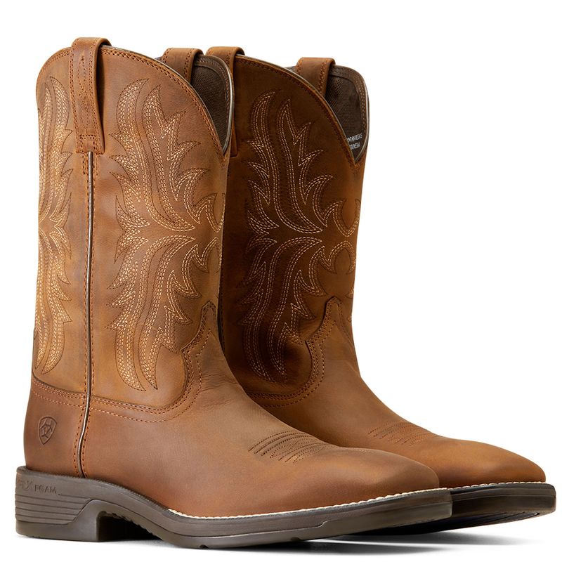 Ariat Ridgeback Western Boots - Oily Distressed Tan