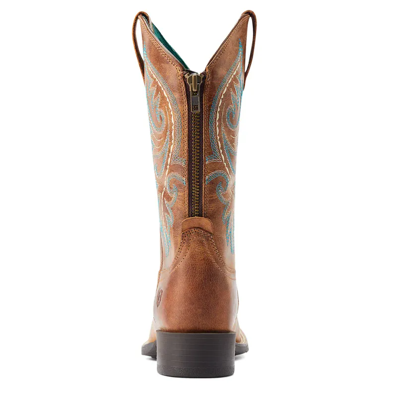 Round Up Back Zip Western Boots - Desert Sand