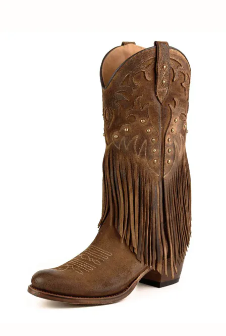 Hovedbilde Mayura Afelpado Tabaco Boots Med Frynser
